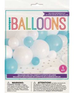 Blue/White/Silver Balloon Center Piece Kit