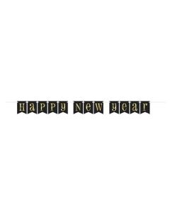 Happy New Year Black & Gold Bunting 7ft