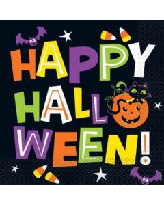 Happy Halloween Cat & Pumpkin Lunch Napkin Pk16