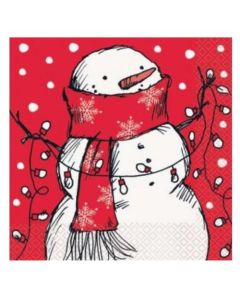 116 RED STRIPES SNOWMAN XMAS LUN NAP