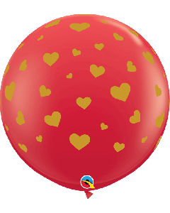 36" Random Hearts Latex 2pk Qualatex