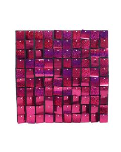 Sequin Wall Panel 30cm X 30cm Square Sequins Holographic Fuchsia