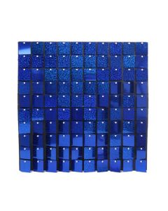 Sequin Wall Panel 30cm X 30cm Square Sequins Holographic Royal Blue