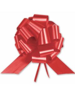 Poly Ribbon Pull Bows 50mm Rich Red 20pcs