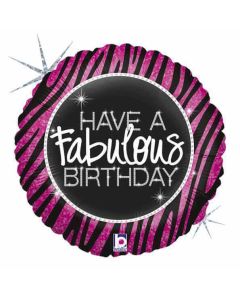 9" Fabulous Zebra Birthday Unpackaged Grabo