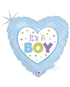 9" Baby Boy Dots Air Fill Foil Grabo