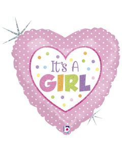 9" Baby Girl Dots Air Fill Foil Grabo