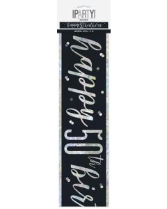 Age 50 Black & Silver 9' Banner Unique