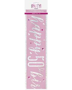 Age 50 Pink Prismatic 9' Banner Unique