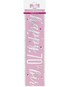 Age 70 Pink Prismatic 9' Banner Unique