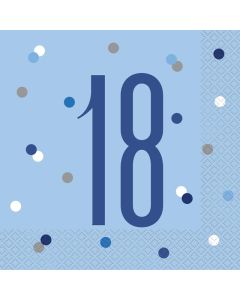 Age 18 Blue Napkins 16pk Unique