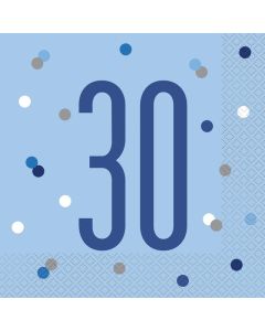 Age 30 Blue Napkins 16pk Unique