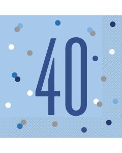 Age 40 Blue Napkins 16pk Unique