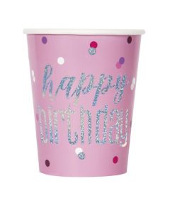 Pink Birthday 9oz Cups 8pk Unique