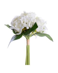31cm Rose And Hydrangea Bundle Ivory