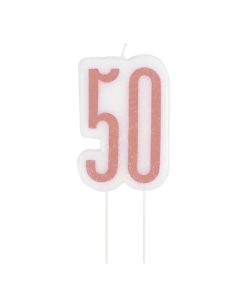 Age 50 Rose Gold Candle Unique