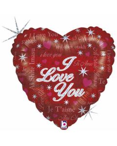 18" Sparkling Love Heart Foil Balloon Grabo