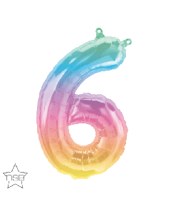 16" Jelli Ombre Number 6 Air-Fill Foil Qualatex