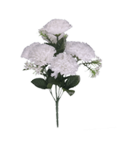Carnation Bush With Gyp (7 Heads) White 48 Pieces