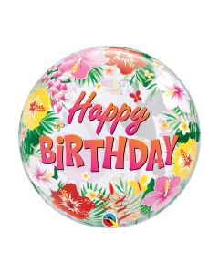 22" Pink Tropical Birthday Bubble Qualatex