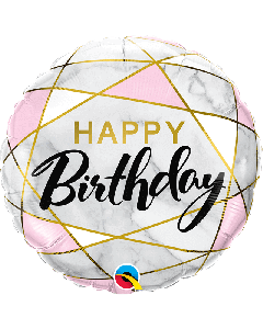 18" FOIL RND BDAY MARBLE RECTANGLES - 88125/1
