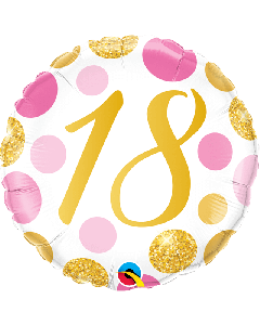 18" FOIL RND 18 PINK & GOLD DOTS - 88175/1