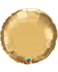 18" Chrome Gold Round Foil Balloon Unpackaged Qualatex