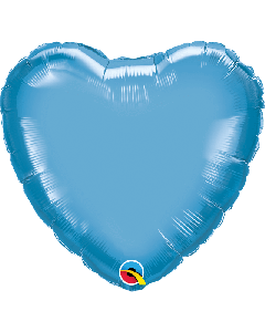 18" Chrome Blue Heart Foil Balloon Qualatex