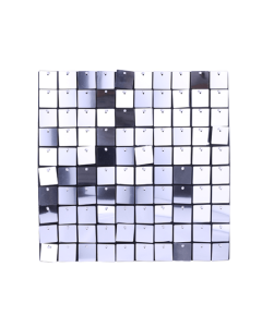 Sequin Wall Panel 30cm X 30cm Square Sequins Silver