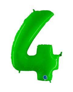 40" Hot Lime Number 4 Foil Balloon Grabo
