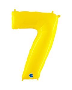 40" Yellow Shine Number 7 Foil Balloon Grabo