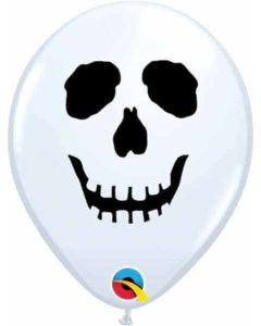 5" Skull Face Pk100 Latex Balloons Qualatex