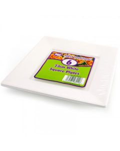 White Plastic 23cm Plates 6pk PPS