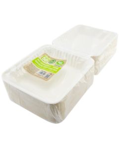 1000ml Bio-Degradable Bagasse Deep Food Box 50pcs