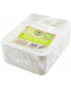 Bio-Degradable Bagasse Chip Tray 50pcs