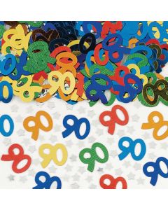 Age 90 Multi Coloured Table Confetti Amscan