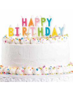 Happy Birthday Pick Candles Multicoloured