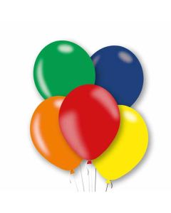 11" Metallic Assorted Primary Mix Latex Balloons Pk10