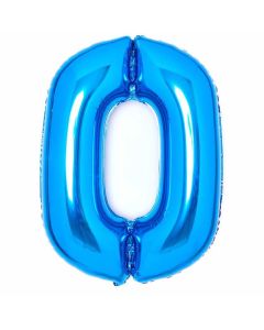 Large Blue Number 0 Foil Balloon Amscan - No Plastic Packaging