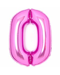 Large Pink Number 0 Foil Balloon Amscan - No Plastic Packaging