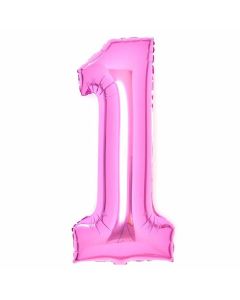 Large Pink Number 1 Foil Balloon Amscan - No Plastic Packaging