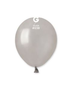 5" Pk50 Latex Balloons Metallic Silver #038 - A50.038.50