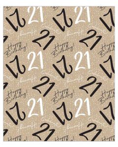 24 Sheets Of Age 21 Gift Wrap Out Of The Blue