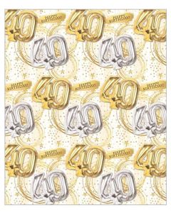 24 Sheets Of Age 40 Gift Wrap Out Of The Blue