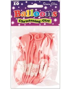 11" Pink Christening Latex 10pk Simon Elvin