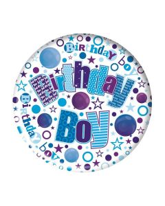 Blue Birthday Small Badge Simon Elvin