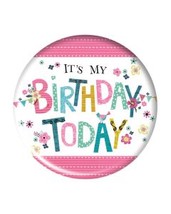 Pink Small Birthday Badge 6pk Simon Elvin