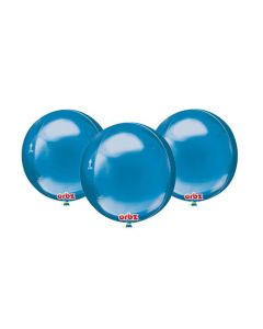 15" Blue Orbz Pack of 3 Unpackaged Foil Balloon Anagram