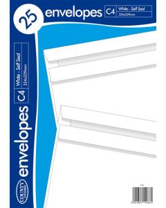 25 White Self Seal Envelopes C4 324mm x 229mm - 90gsm