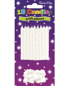 PACK 18 SPIRAL CANDLES & HOLDERS WHITE - CDS951/1